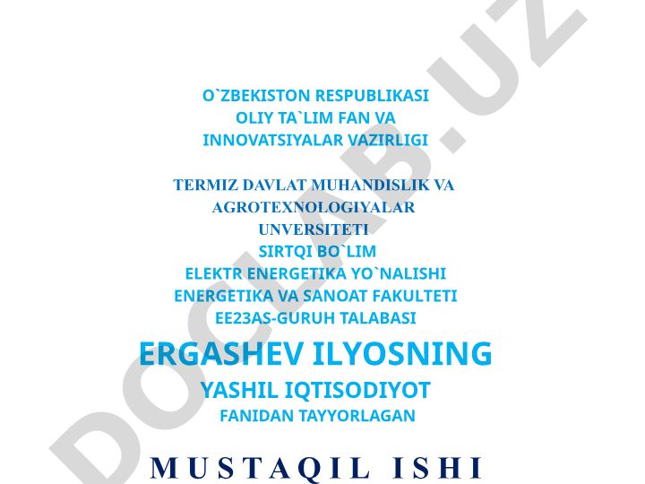 Yashil iqtisodiyot va barqaror rivojlanish