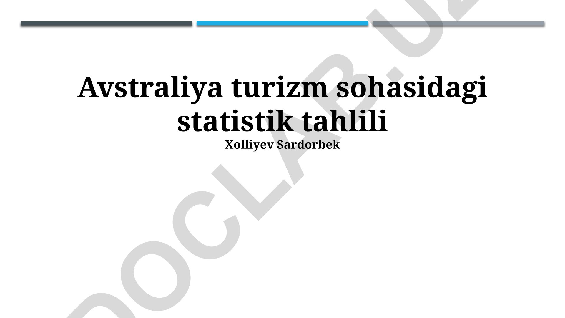 Avstraliya turizm sohasidagi statistik tahlili