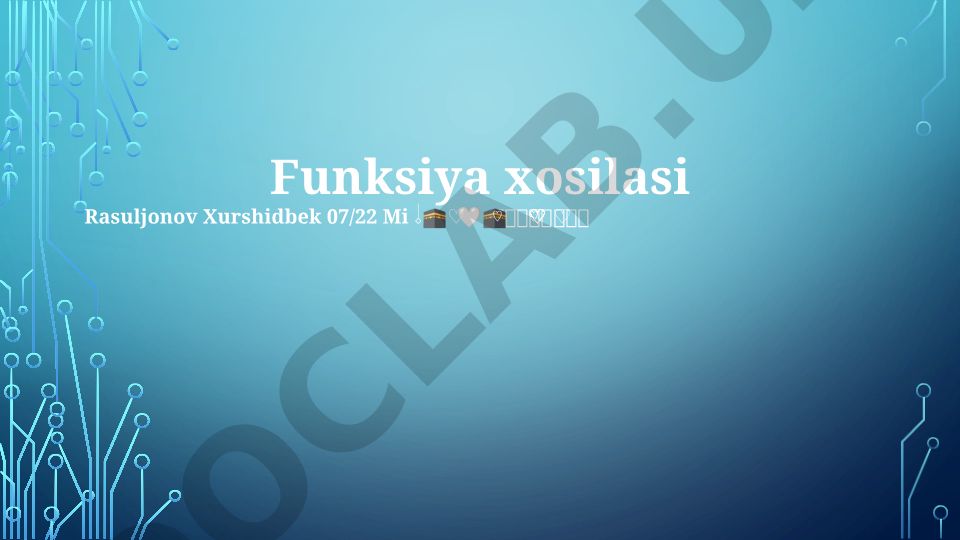 Differensiallanish qoidalari va derivativlarning qoʻllanilishi