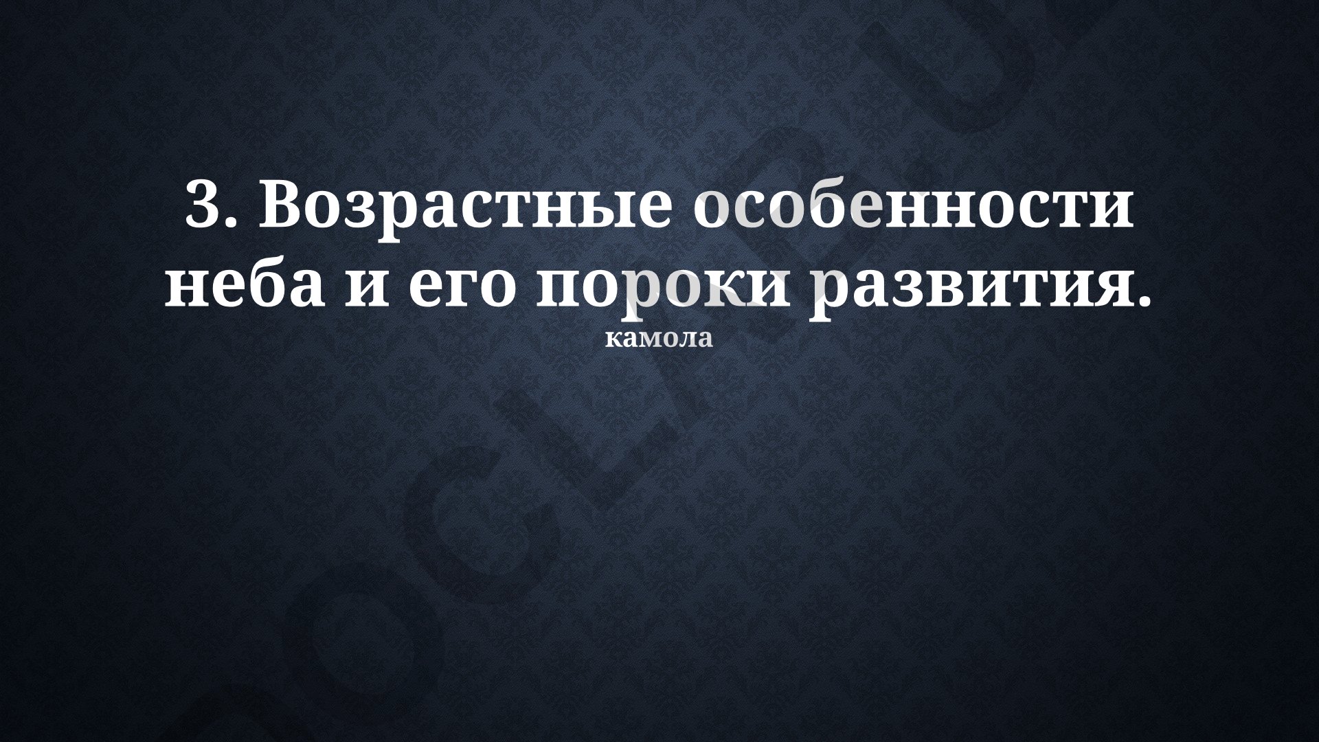 Возрастные особенности неба и его пороки развития