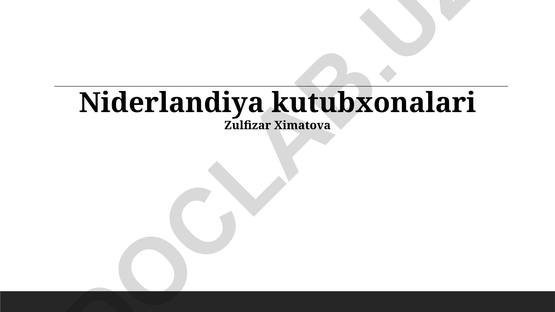 Niderlandiya kutubxonalari