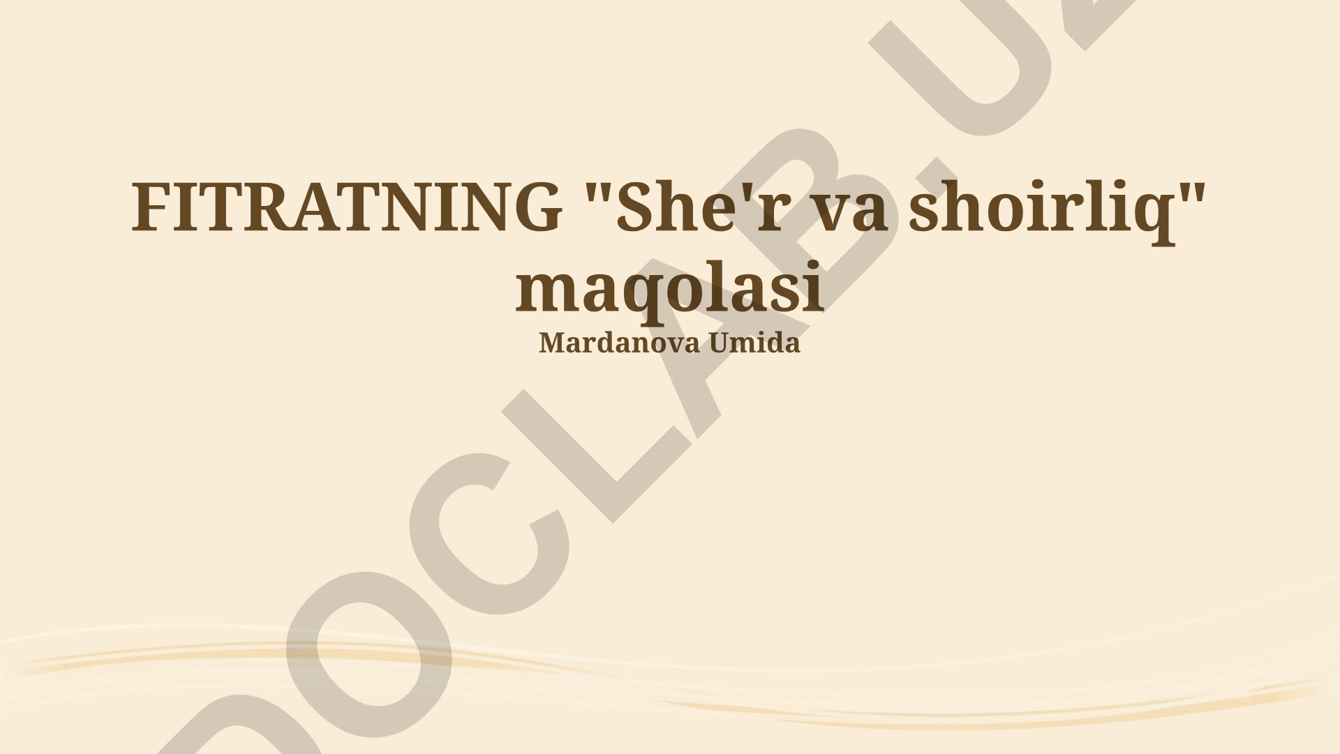 Fitratning “She’r va shoirlik” maqolasi tahlili