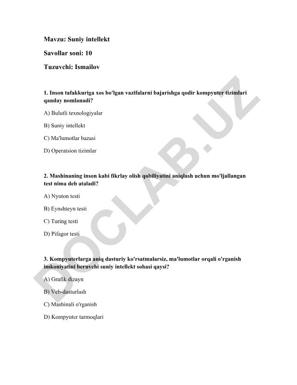 Suniy intellekt
