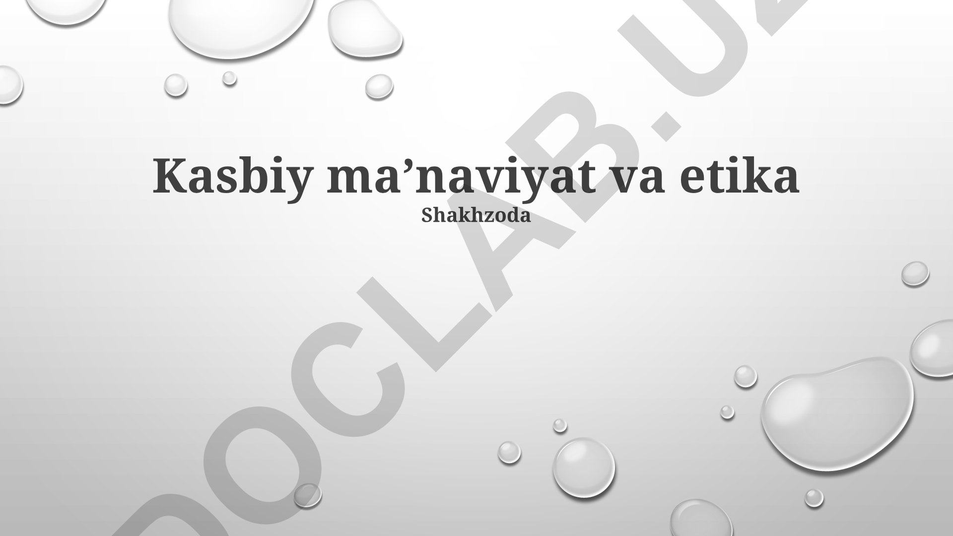 Kasbiy maʼnaviyat va etika