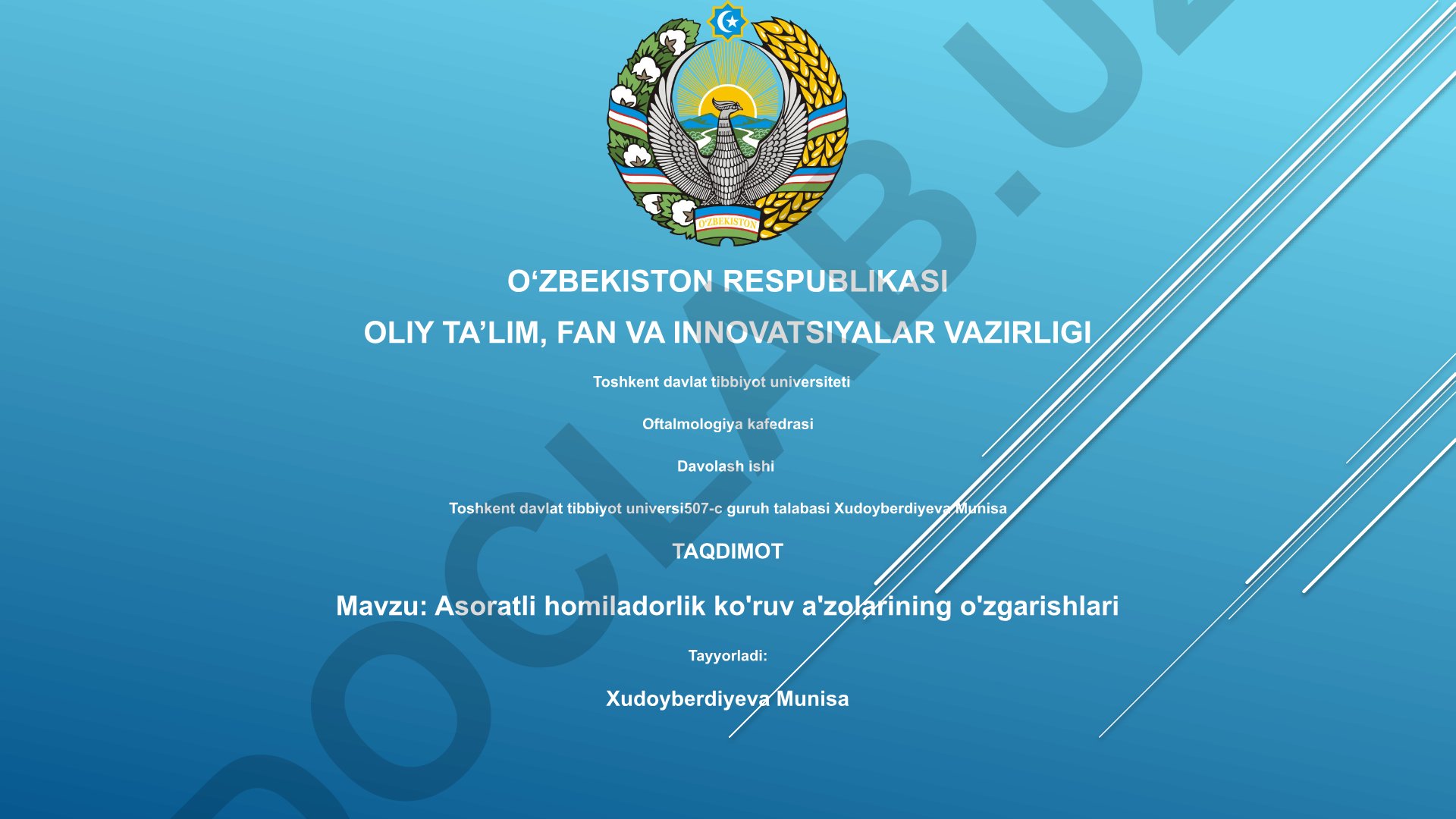 Asoratli homiladorlik ko'ruv a'zolarining o'zgarishlari