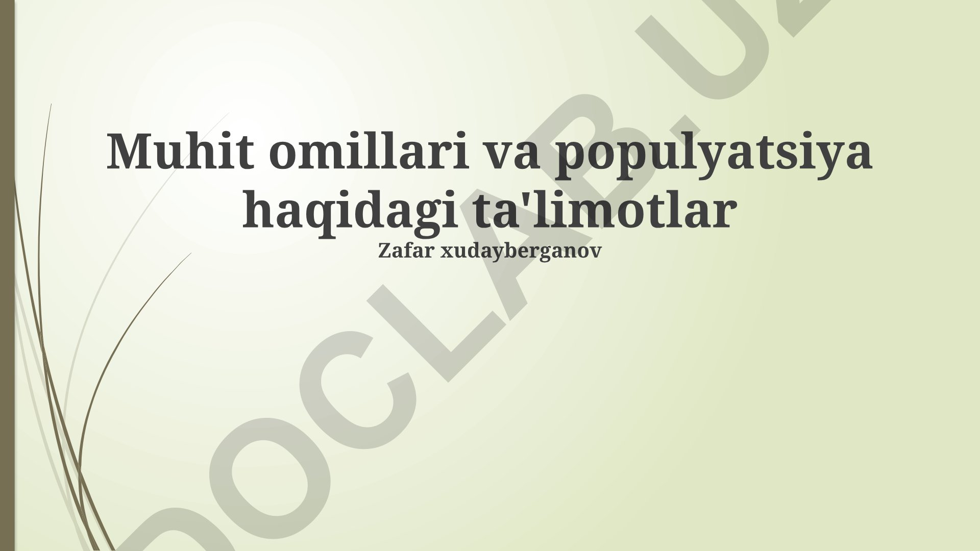 Muhit omillari va populyatsiya o'zaro ta'siri
