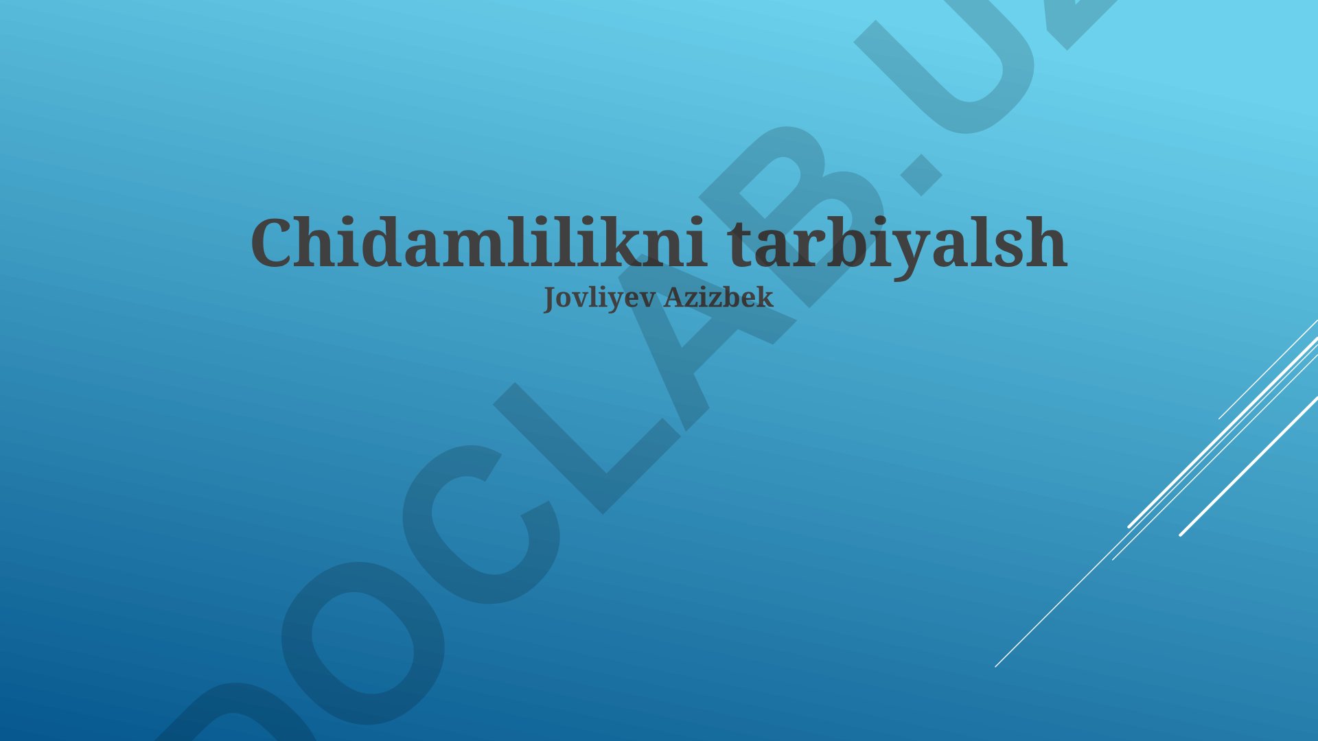 Bag'rikenglikni tarbiyalash va uning ahamiyati