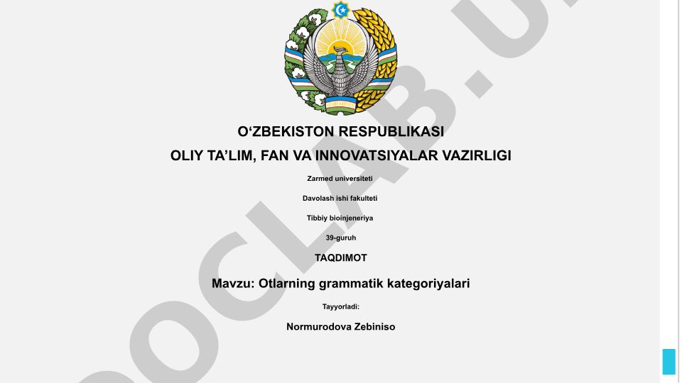 Otlarning grammatik kategoriyalari