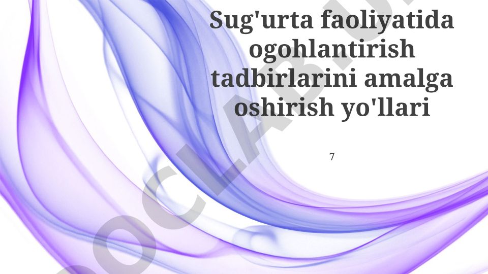 Sug'urta faoliyatida ogohlantirish tadbirlarini amalga oshirish yo'llari