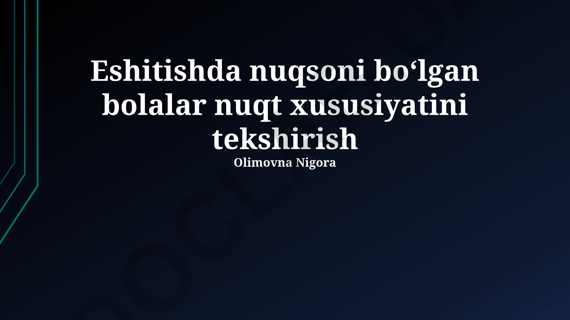 Eshitish imkoniyati cheklangan bolalar uchun nuqta naqshli test