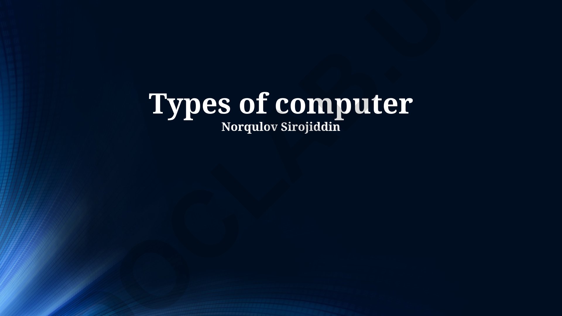Types of computers: Personal computers and workstations