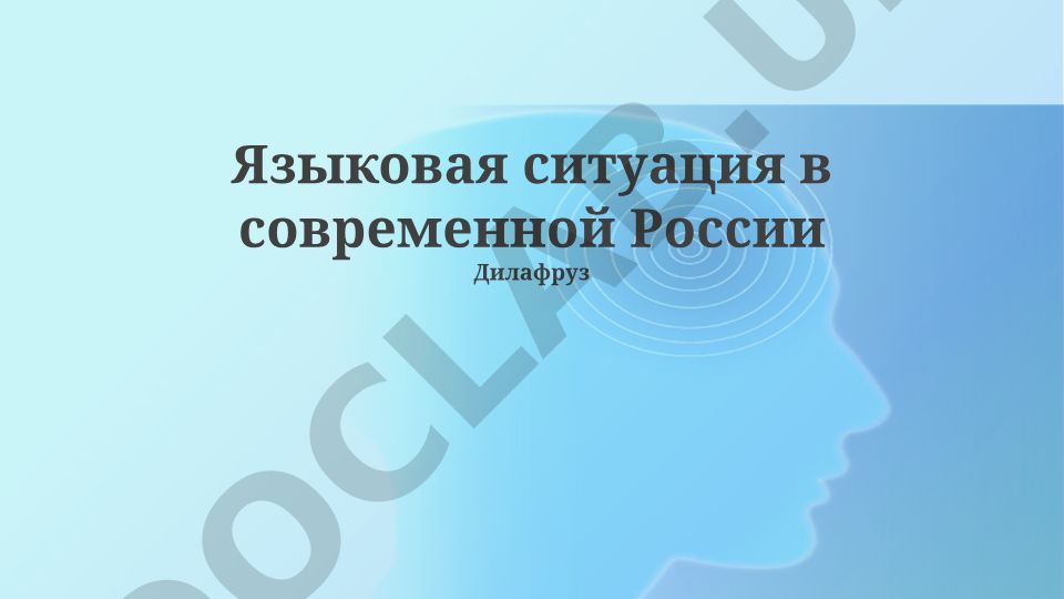 Языковая ситуация в современной России