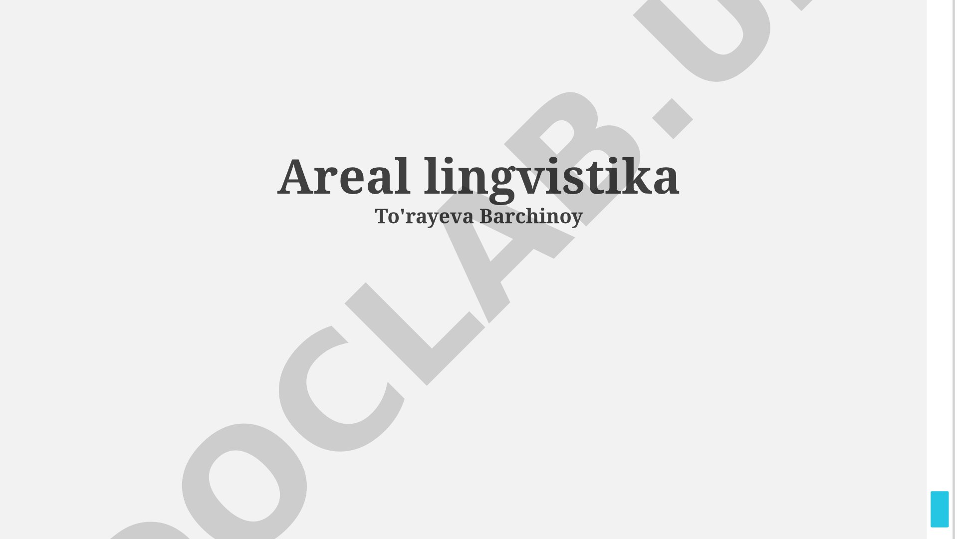 Areal lingvistika asosiy tushunchalari va tadqiqot metodlari