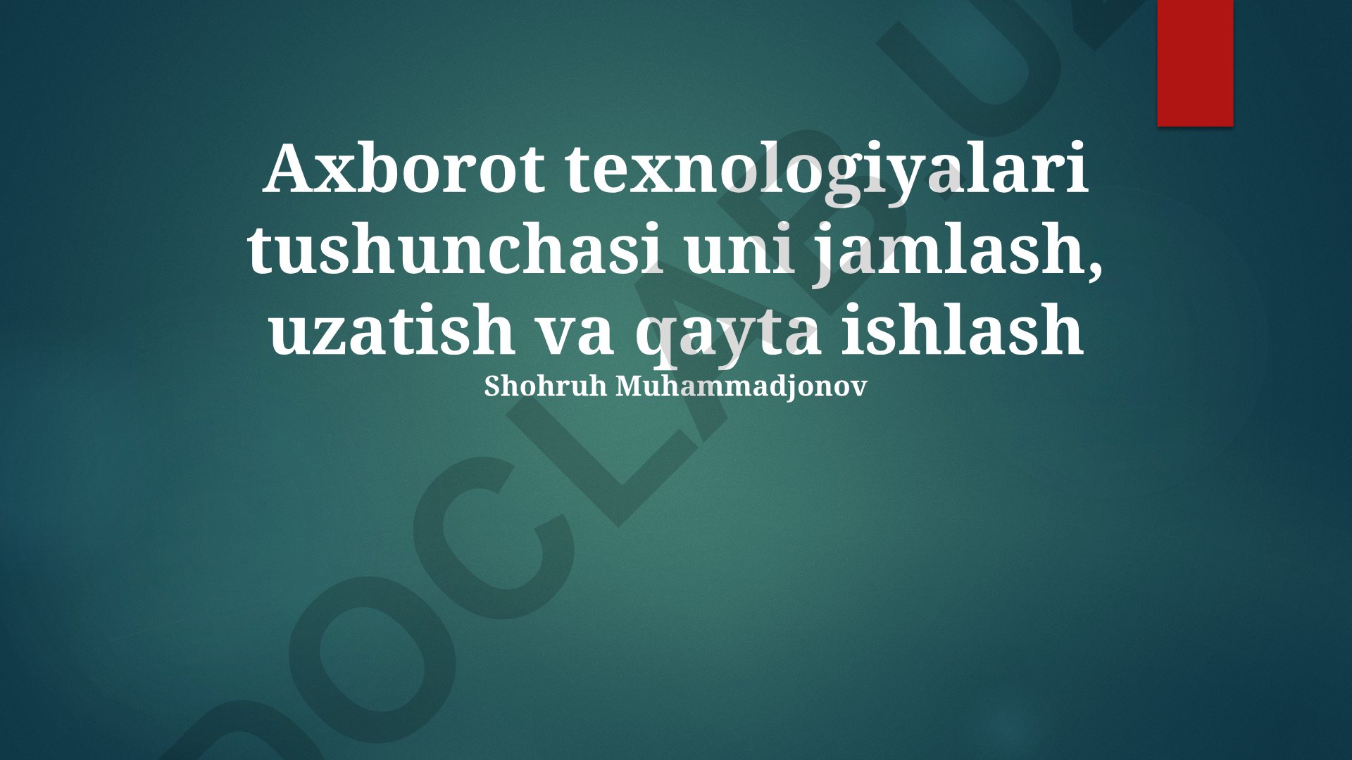 Axborot texnologiyalari va kiberxavfsizlik