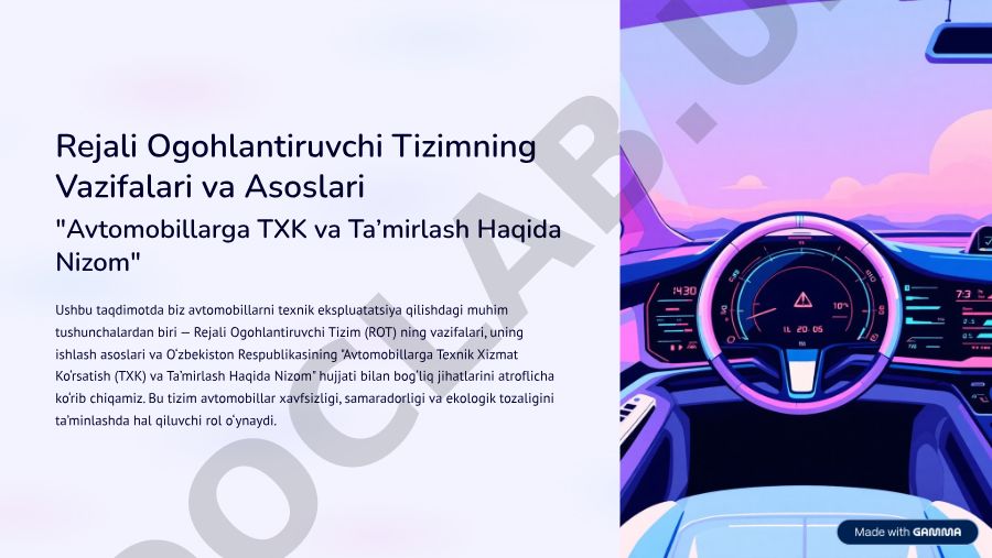 Rejali Ogohlantiruvchi Tizimning Vazifalari va Asoslari