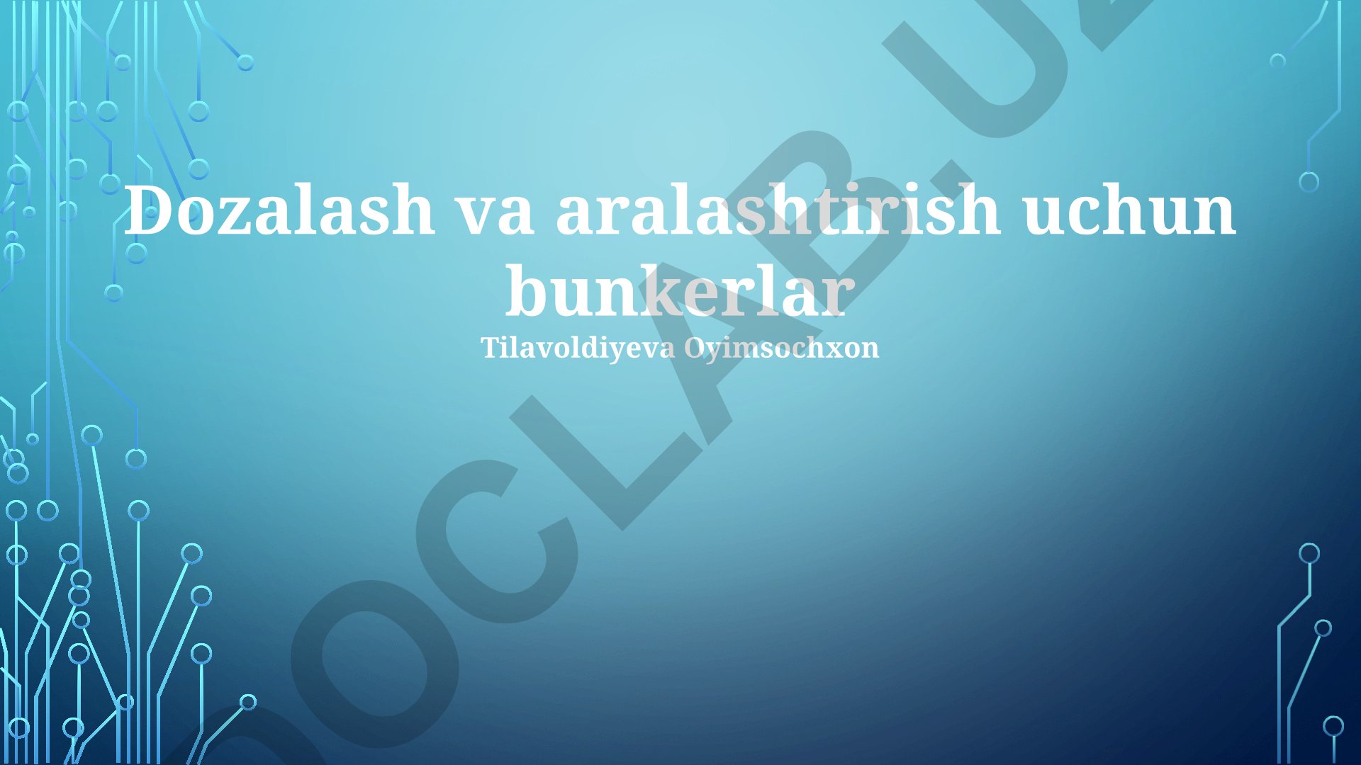 Dozalash va aralashtirish uchun bunkerlar va hopperlar