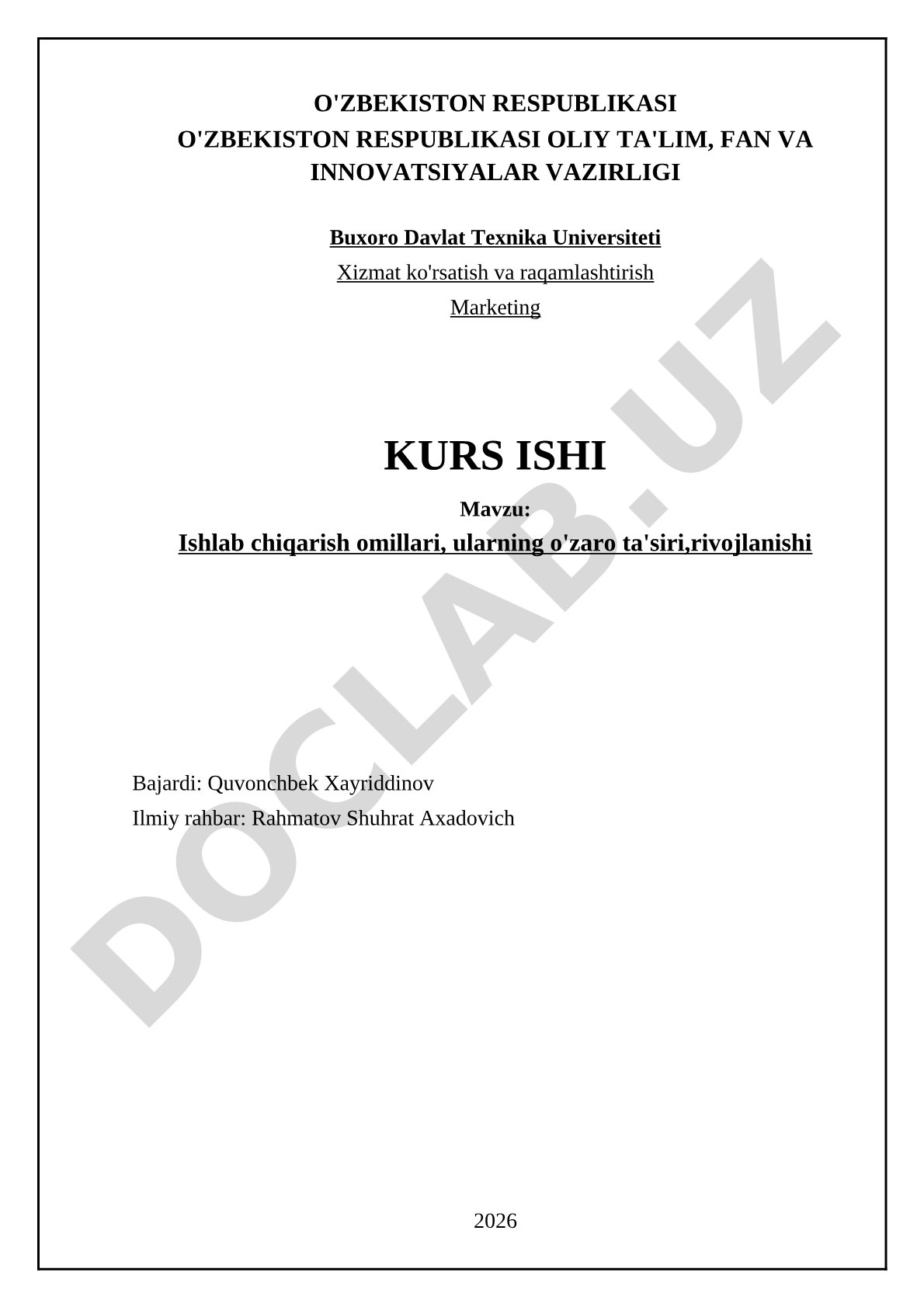 Ishlab chiqarish omillari, ularning o'zaro ta'siri, rivojlanishi