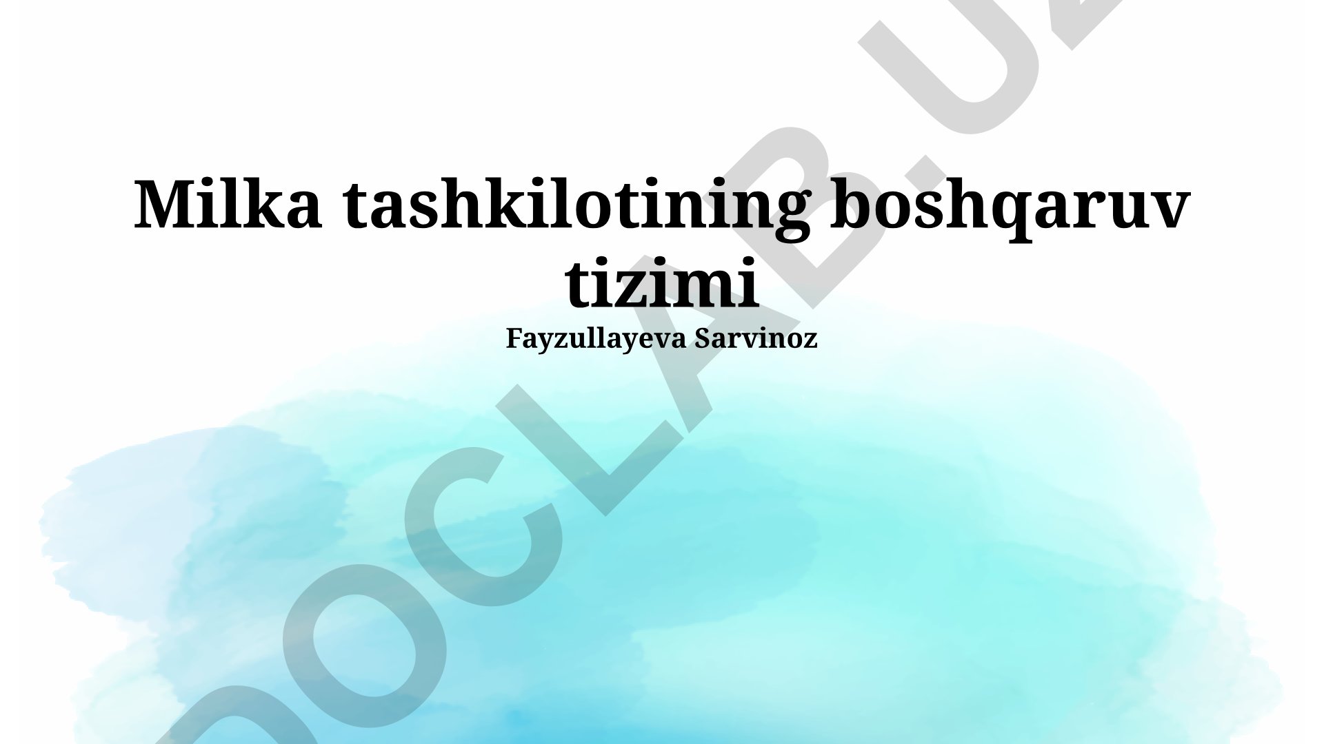 Milka tashkilotining boshqaruv tizimi