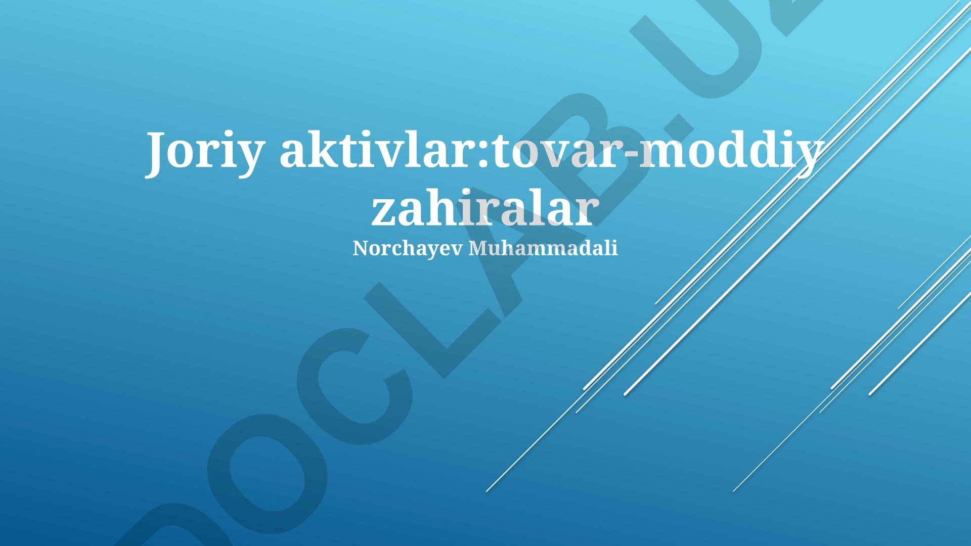 Inventarni baholash usullari va optimallashtirish