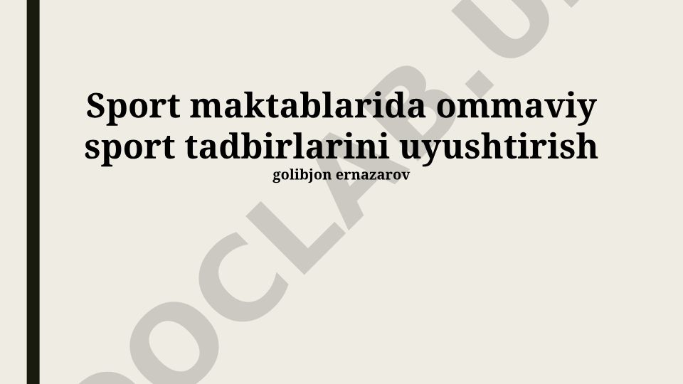 Sport maktablarida ommaviy sport tadbirlarini uyushtirish