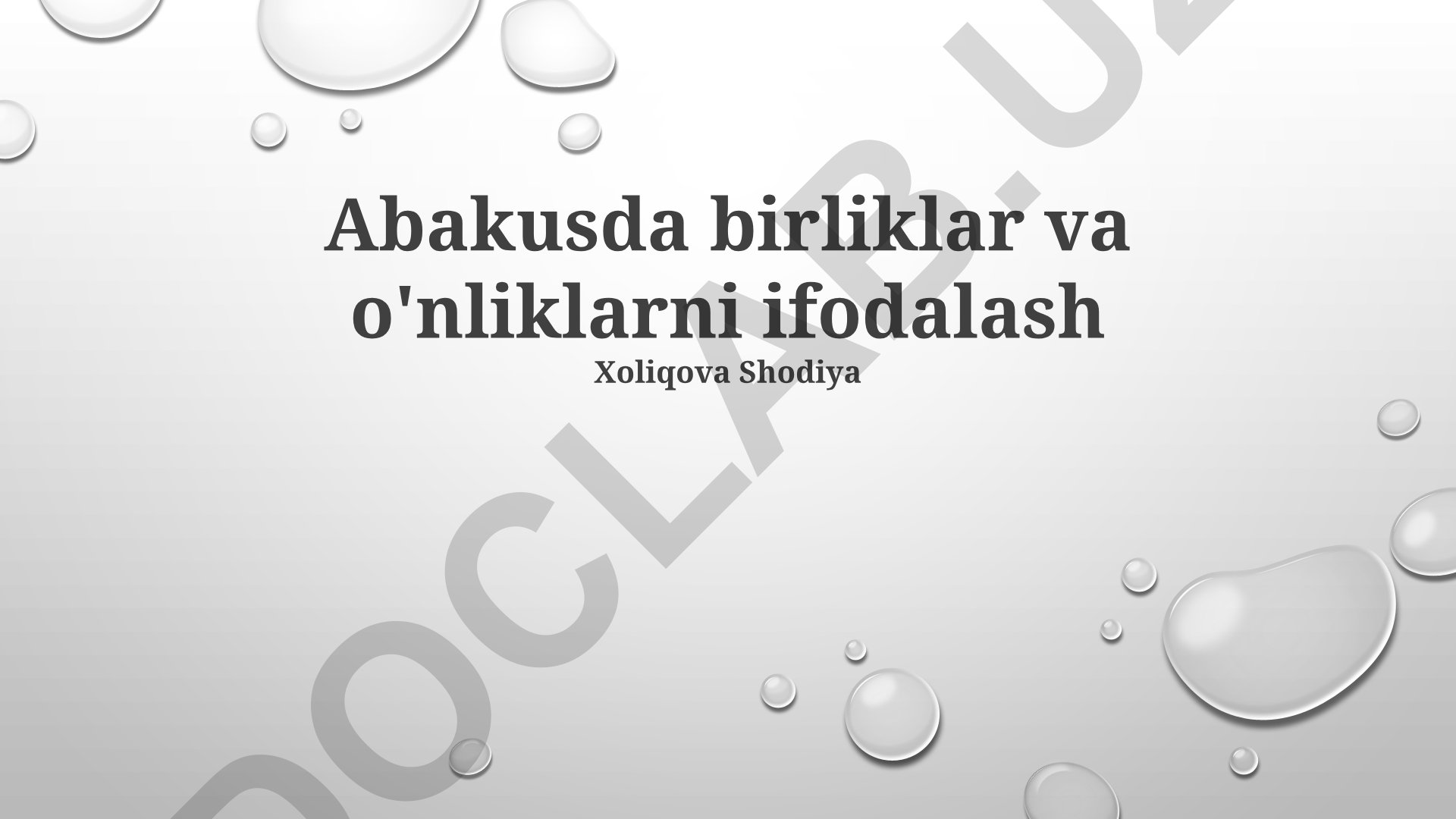 Abakusda birliklar va o'nliklarni ifodalash