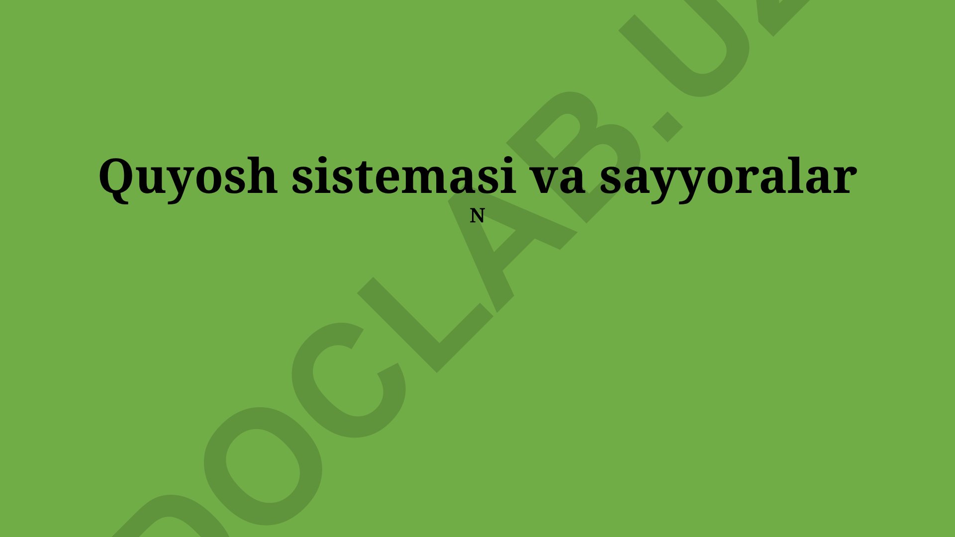 Quyosh sistemasi va sayyoralar