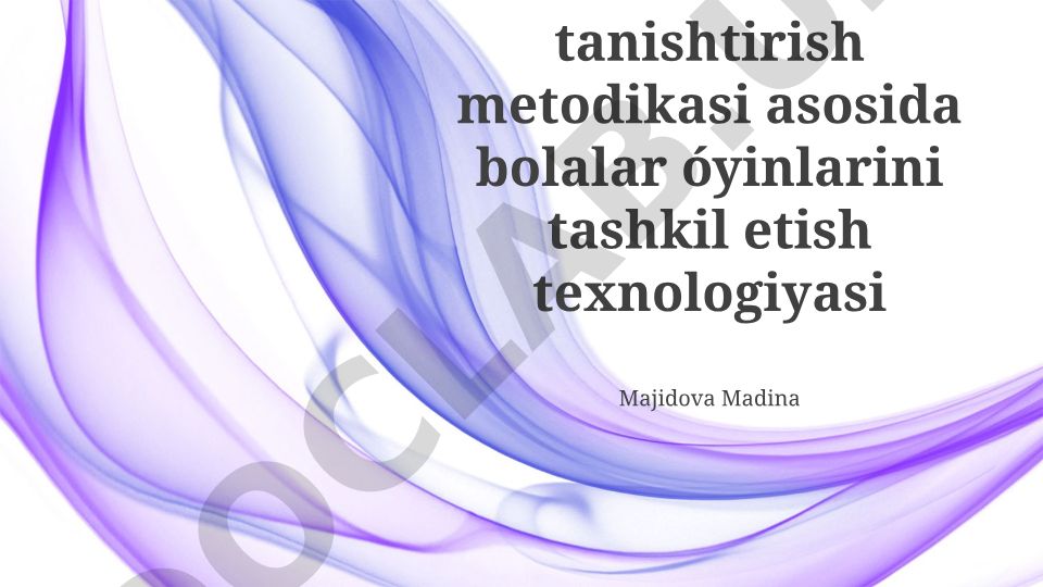Tabiat bilan tanishtirish metodikasi asosida bolalar o'yinlarini tashkil etish texnologiyasi