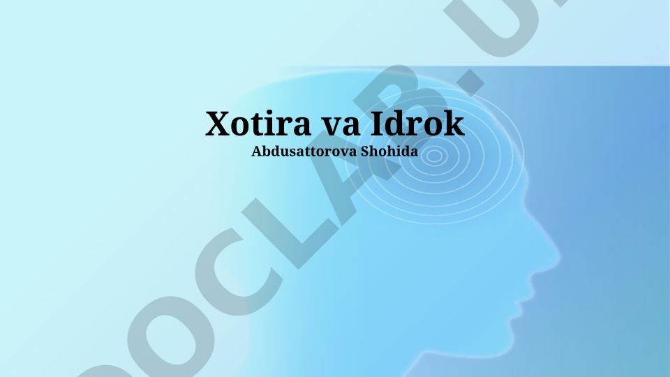 Xotira va Idrokning O'zaro Aloqasi va Yaxshilash Usullari