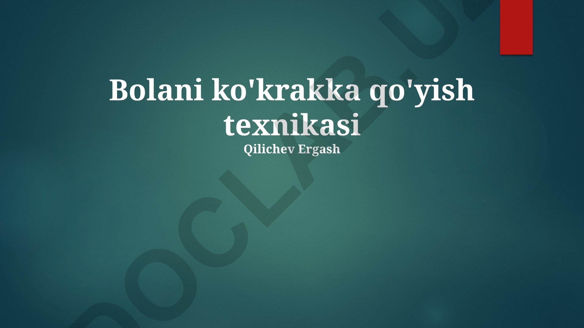 Bolani ko'krakka qo'yish texnikasi