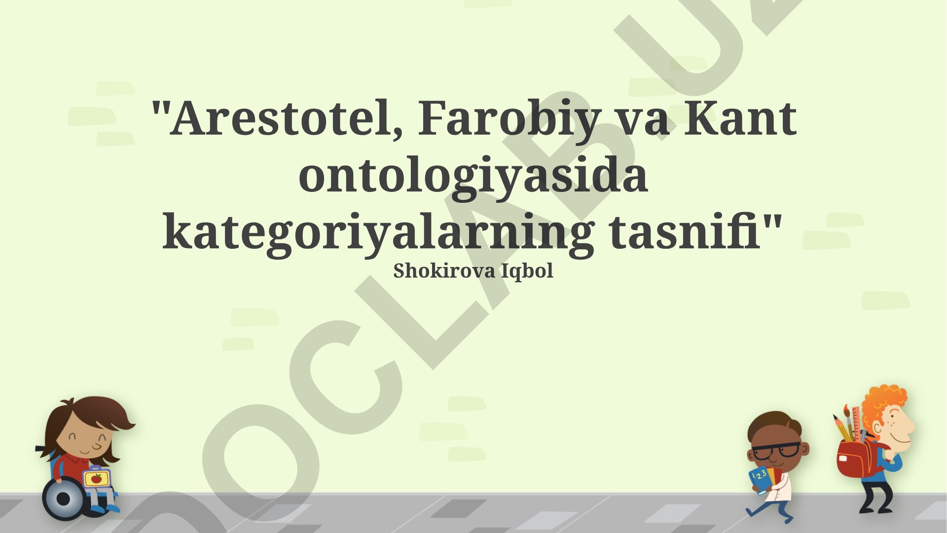 Aristotel, Farobiy va Kant ontologiyasida kategoriyalarning tasnifi
