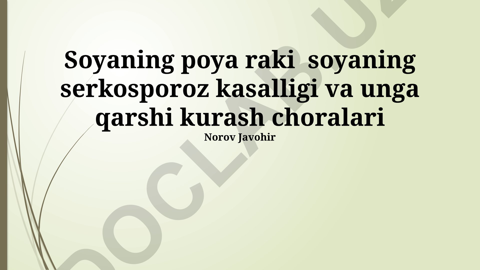Soyaning serkosporoz kasalligi va unga qarshi kurash choralari