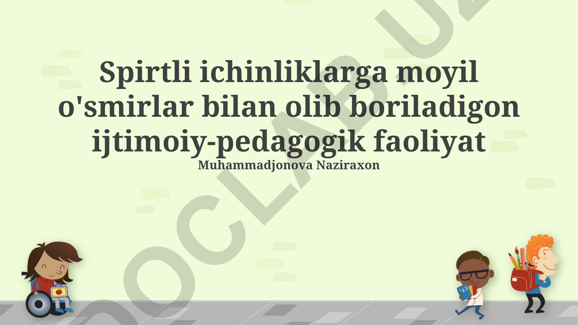 Alkogolga moyil o'smirlar bilan ijtimoiy-pedagogik faoliyat