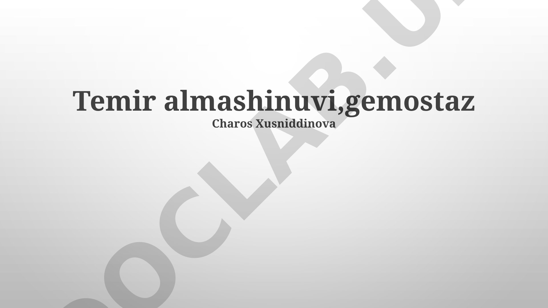 Temir almashinuvi va gemostaz