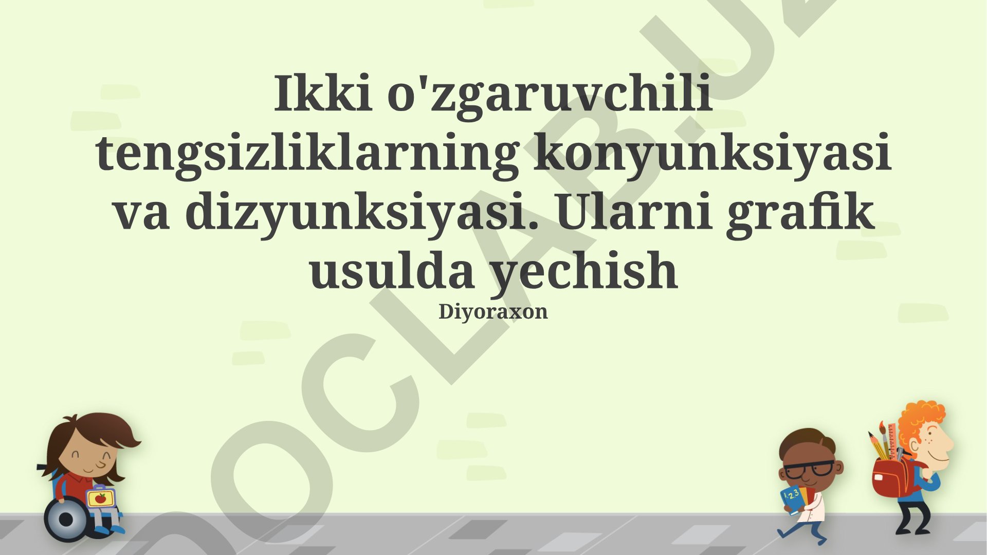 Ikki o'zgaruvchili tengsizliklarning konyunksiyasi va dizyunksiyasi