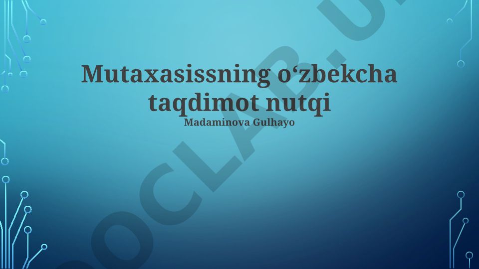 Mutaxassisning vazifalari, tayyorlanishi va talablari