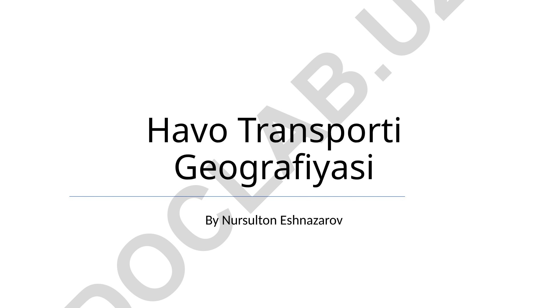 Havo transporti geografiyasi
