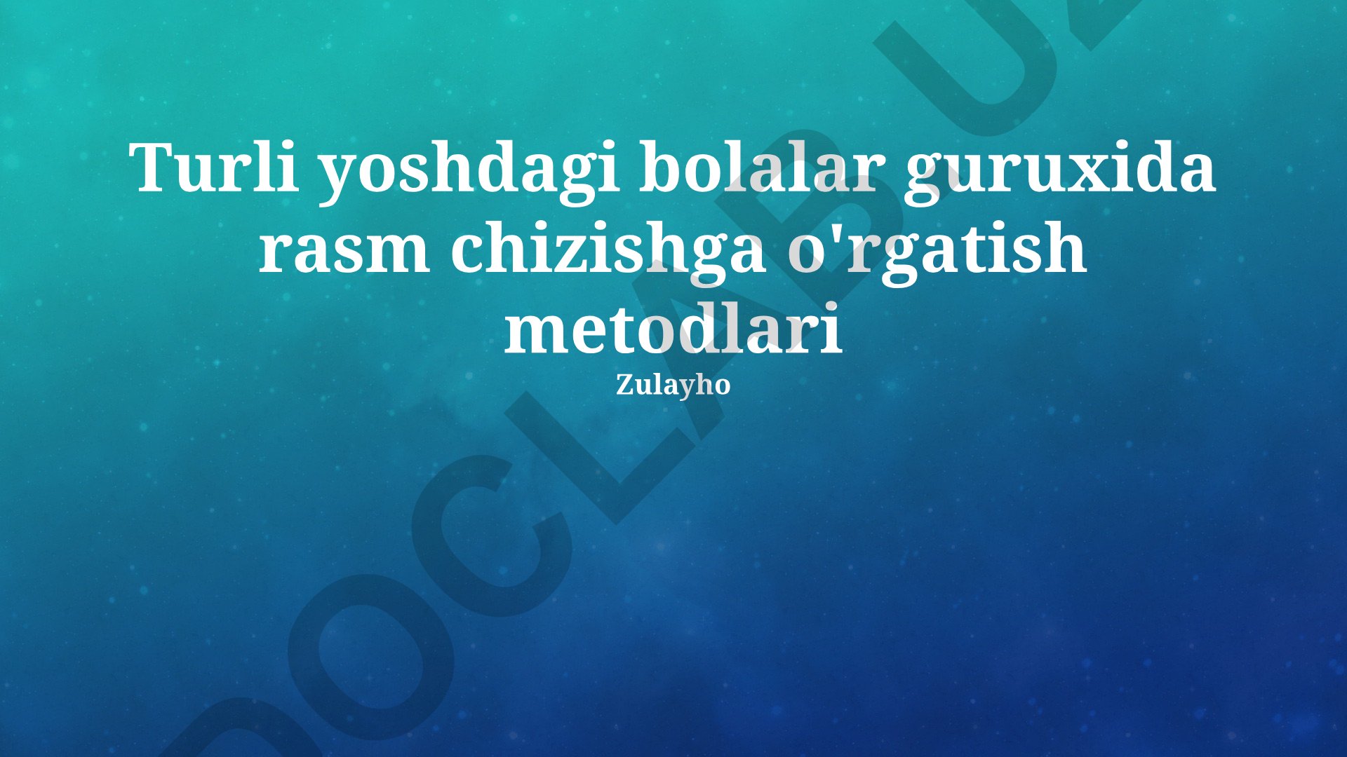 Turli yoshdagi bolalar guruhida rasm chizishni o'rgatish metodlari