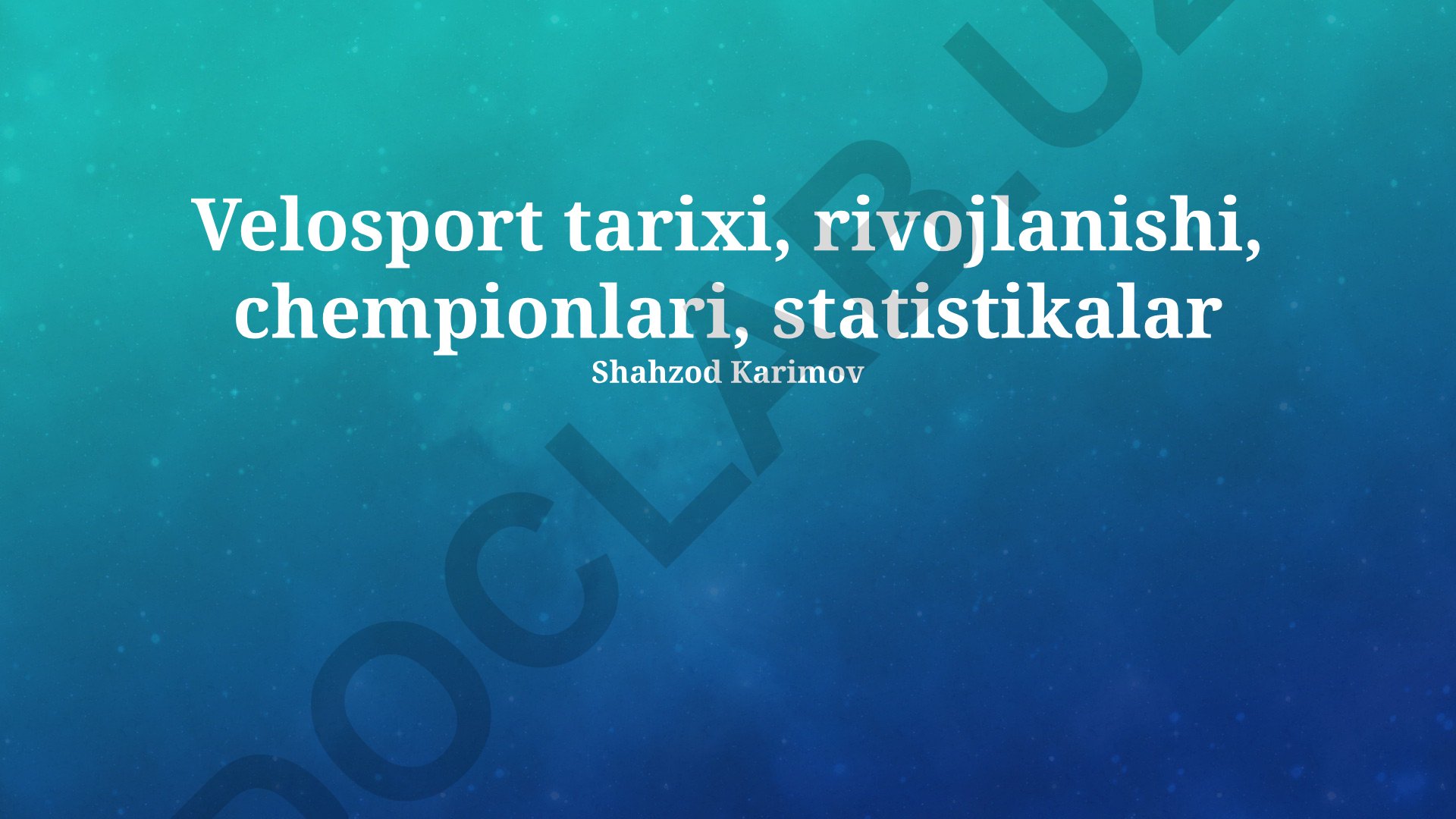 Velosport tarixi, rivojlanishi, chempionlari va statistikasi
