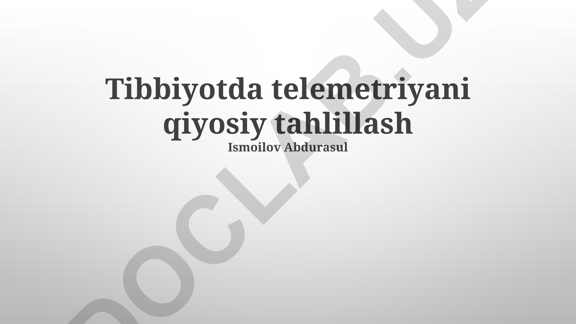 Tibbiyotda telemetriyani qiyosiy tahlillash