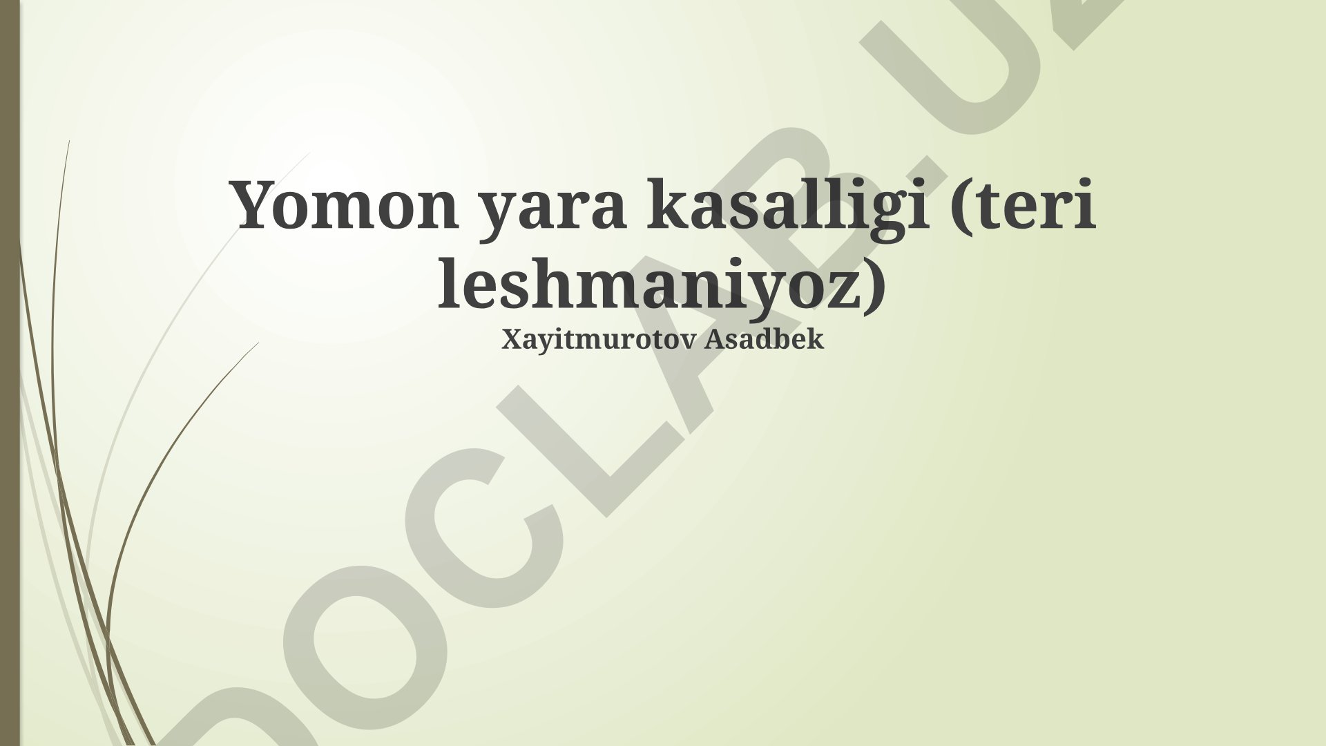 Yomon yara kasalligi (teri leshmaniyoz)