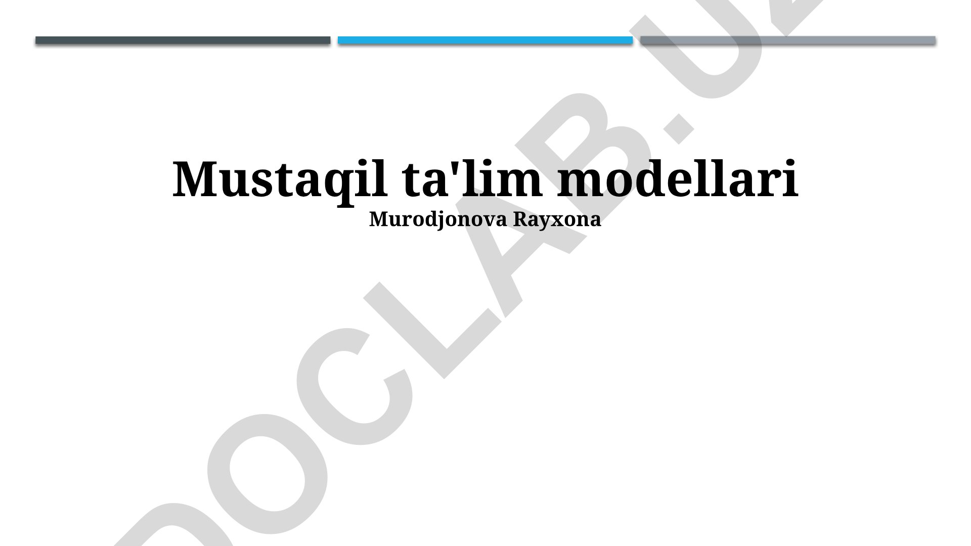 Mustaqil ta'lim modellari va ularning samaradorligi