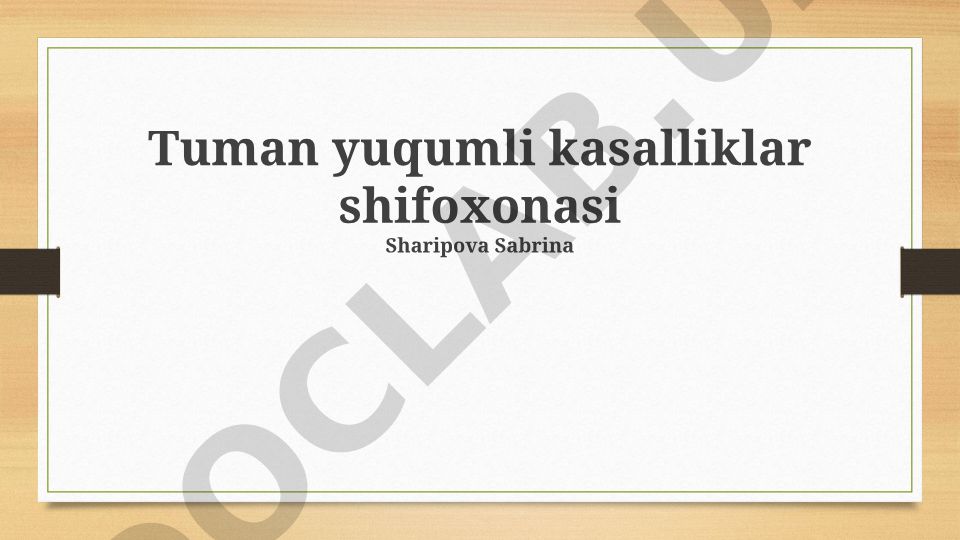 Tuman yuqumli kasalliklar shifoxonasi: tuzilishi, diagnostika va rivojlanish istiqbollari