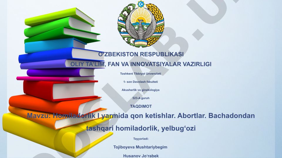 Homiladorlik I yarmida qon ketishlar, abortlar va bachadondan tashqari homiladorlik