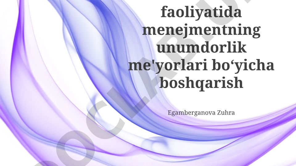 Kutubxona axborot faoliyatida menejmentning unumdorlik me'yorlari bo'yicha boshqarish