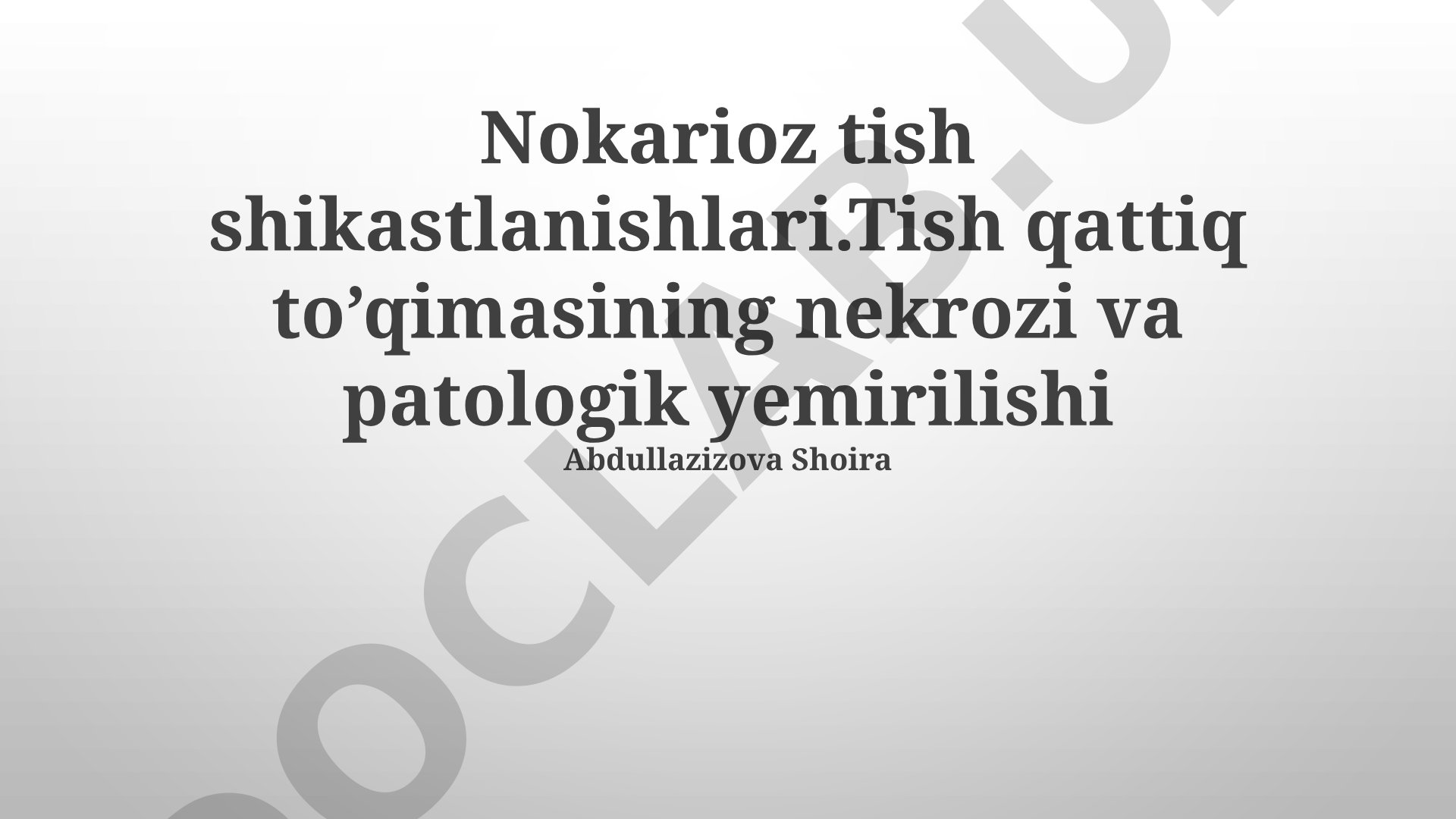 Nokarioz tish shikastlanishlari: tish qattiq to'qimasining nekrozi va patologik yemirilishi