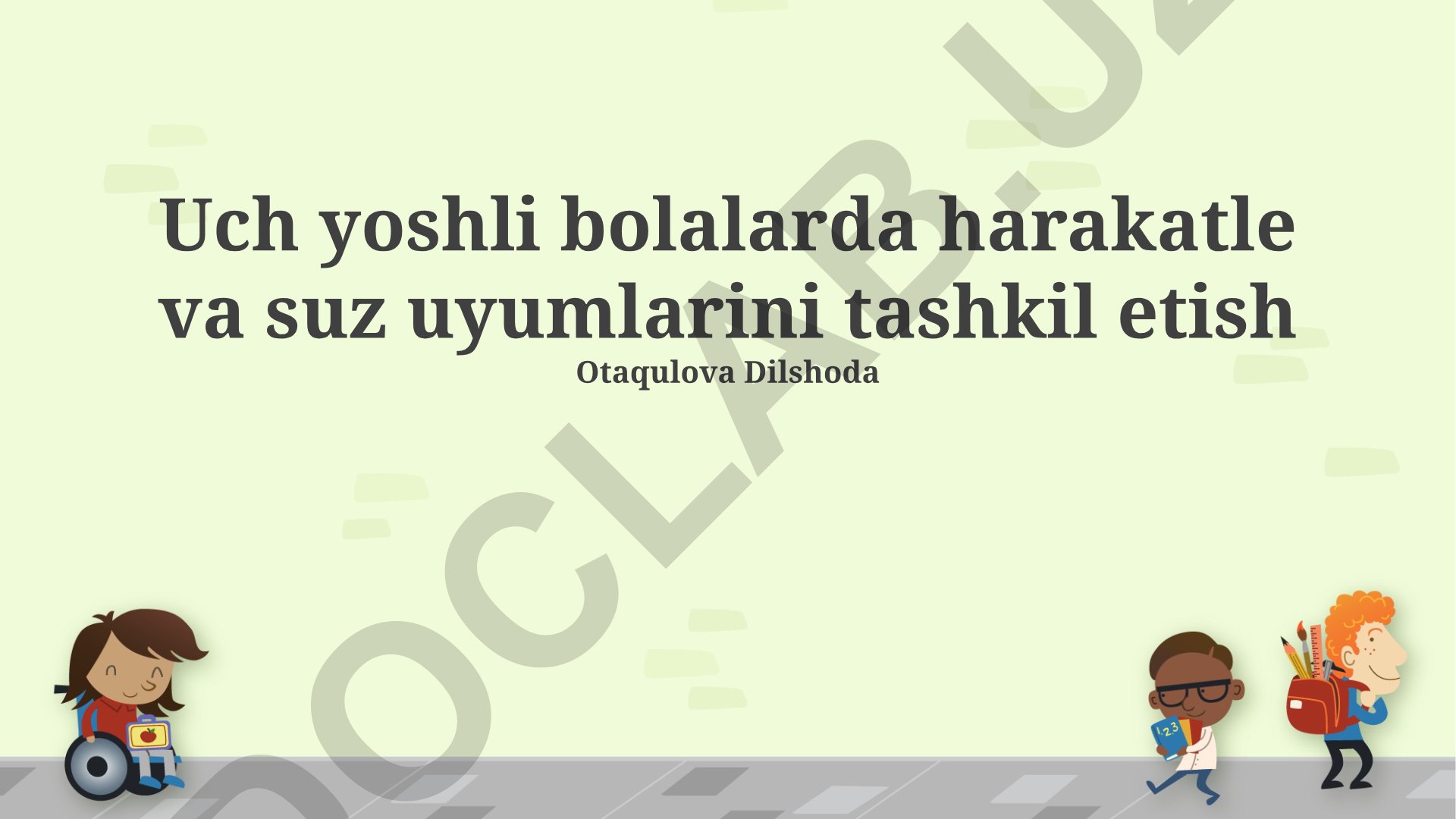 Uch yoshli bolalarda harakat va nutq ko'nikmalarining rivojlanishi