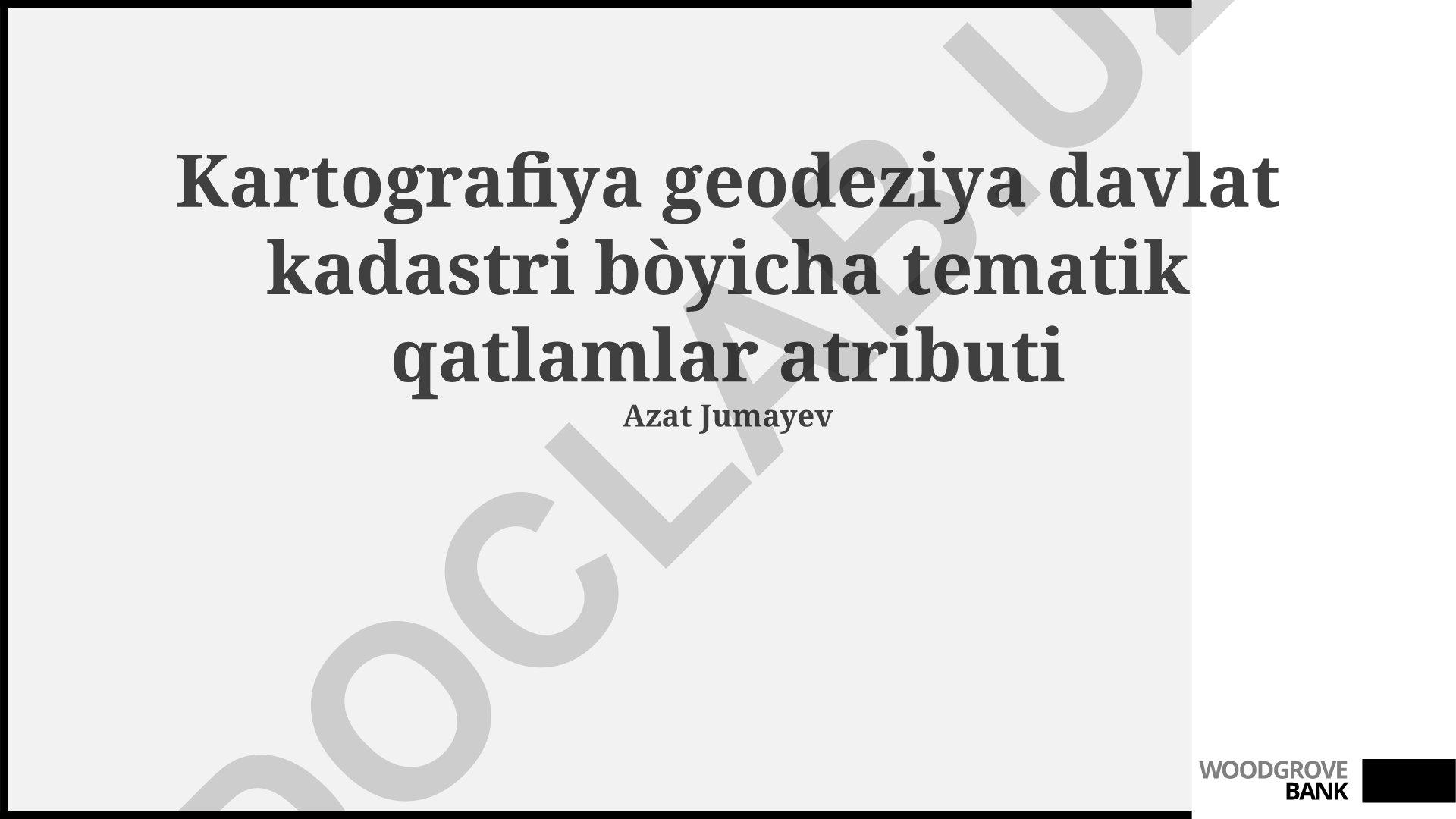 Kartografiya, geodeziya va davlat kadastri uchun tematik qatlam atributlari