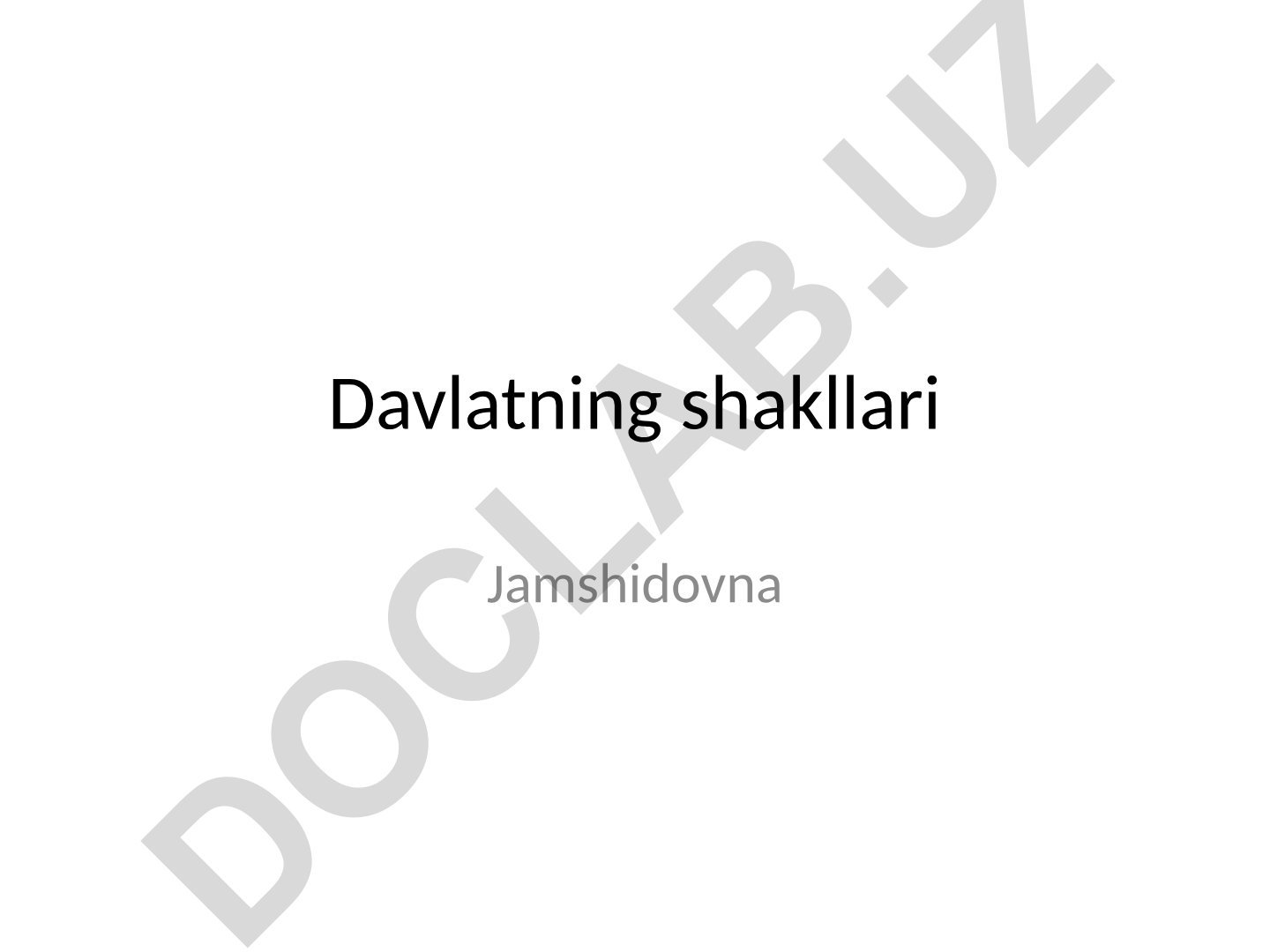 Davlatning shakllari