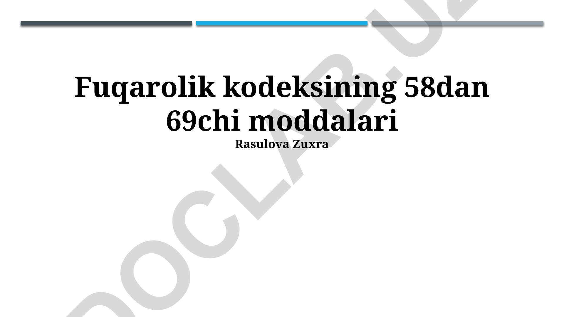 Fuqarolik kodeksining 58-69-moddalari: Nikoh, oila va mulk huquqlari