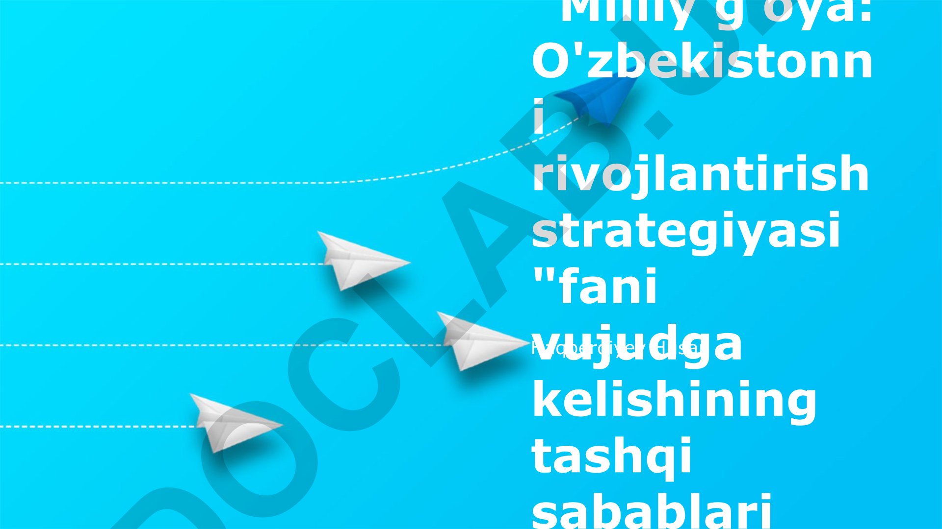 O'zbekiston taraqqiyot strategiyasining paydo bo'lishida tashqi omillar